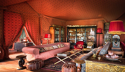 Sitting area in the mess tent - Jack's Camp