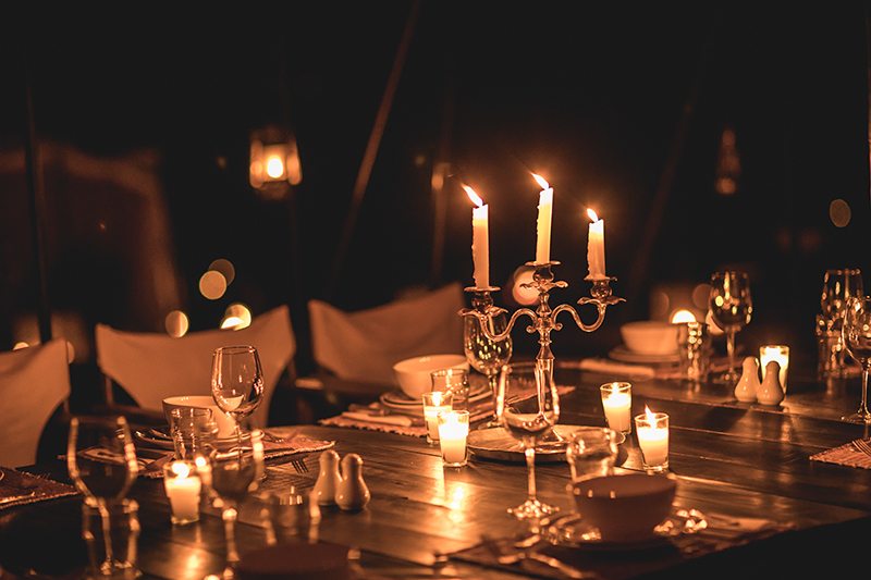 Dining at Scarabeo Camp - Agafay Desert, Morocco