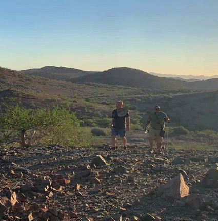 Walking in the dry river bed