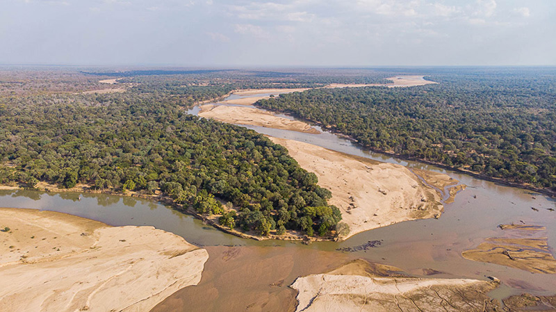 Arial view - Takwela Camp - North Luangwa National Park, Zambia